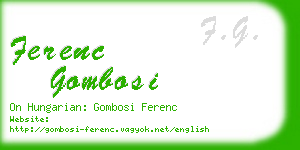 ferenc gombosi business card